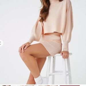 NWT sweater cropped turtle neck and skirt set